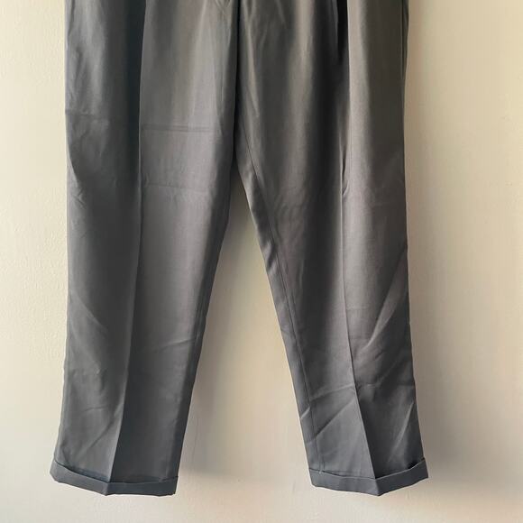 Alexander Julian Colours Gray Twill Dress Pant with Cuffs & Pleats - Size 36X 32 - Picture 5 of 8